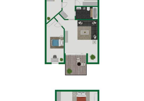 Grundriss Wohnung und Galeriegeschoss