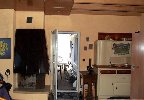 Wohnzimmer Kamin Terrassentür