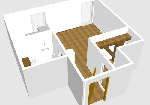 Grundriss 3D von Südwest