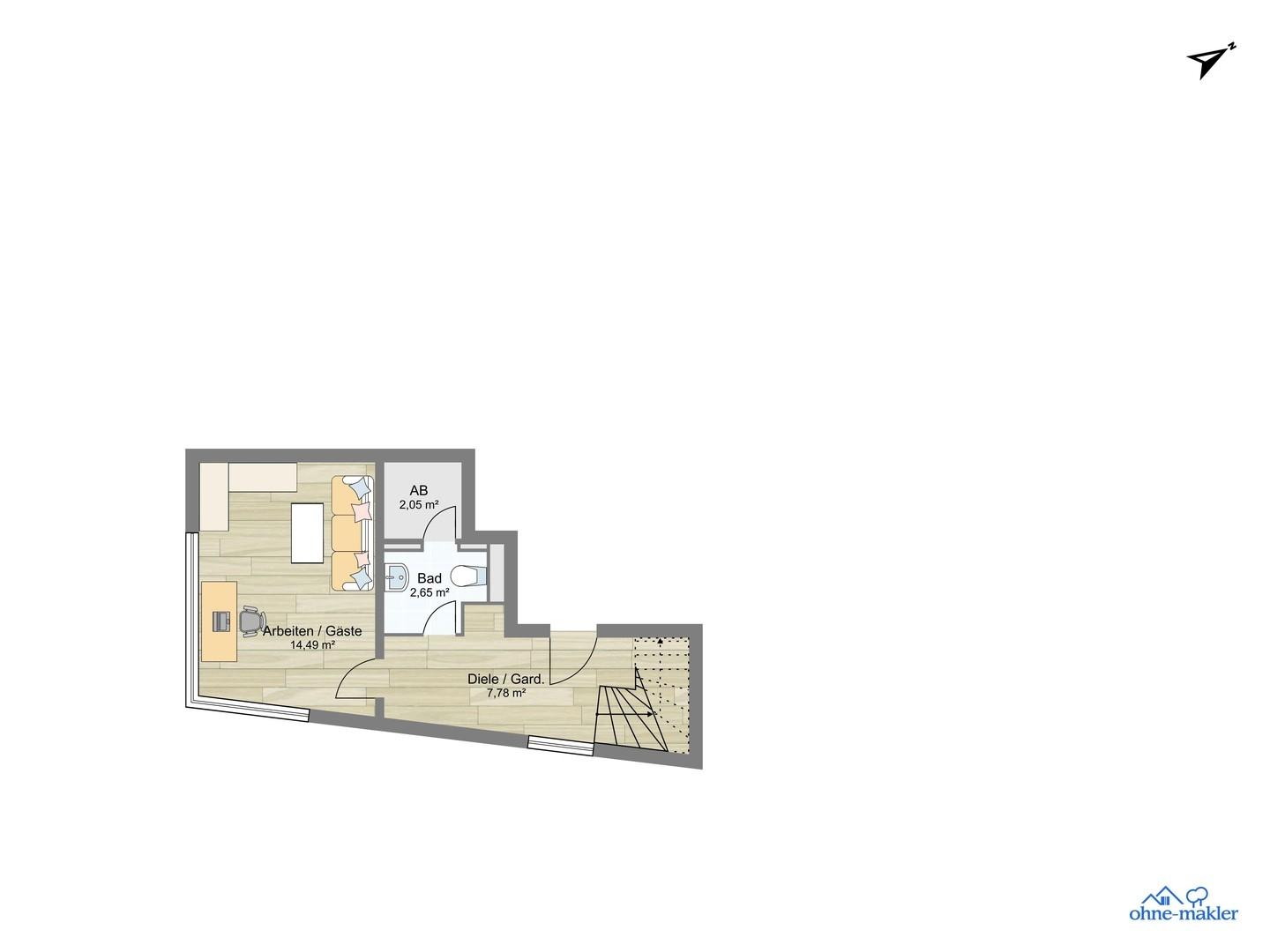 Schematischer Grundriss OG