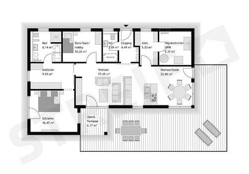 Bungalow 3 Grundriss