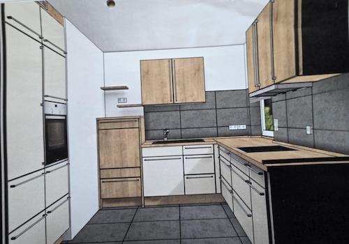 Zeichnung Einbauküche