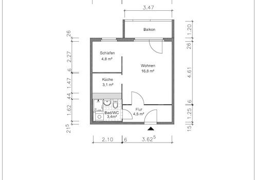 Grundriss mit Maßen