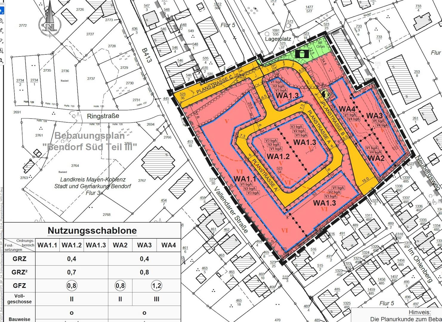 Ausschnitt aus B-Plan