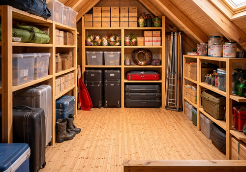 Visualisierung Spitzboden als Stauraum