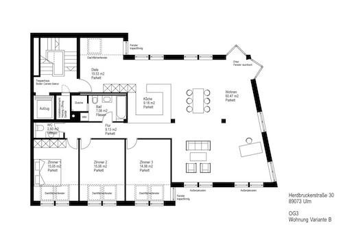 Grundriss Wohnungsentwurf
