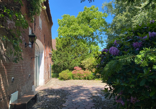 Fläche vor dem Haus mit Tor