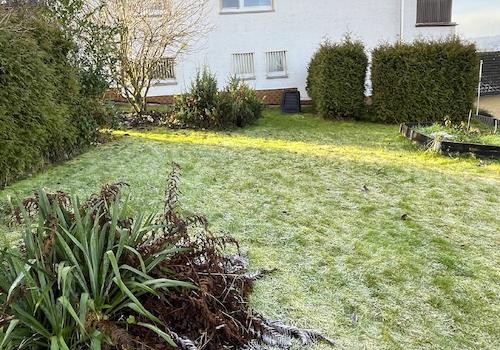 Grünfläche - Hausansicht