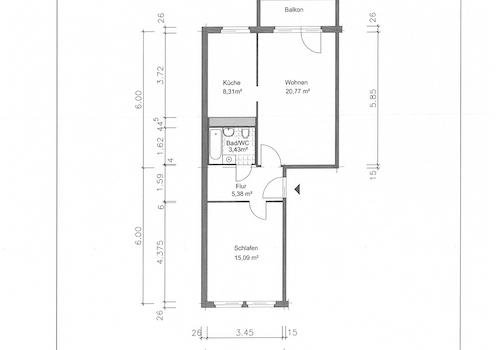 Grundriss mit Maßen