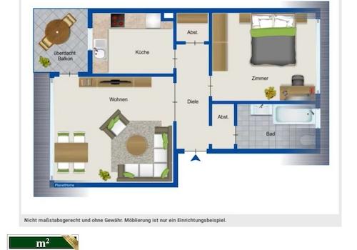 Grundriss Wohnung - unbemaßt