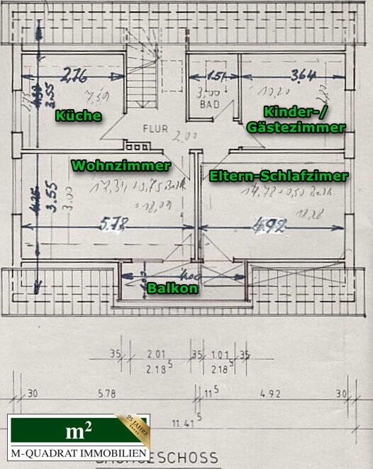 DG-Grundriss bemaßt