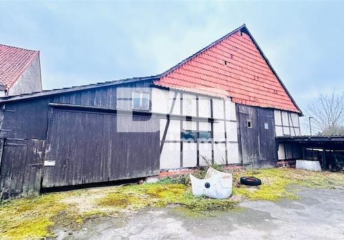 Rückansicht Scheune + Schleppdachanbau