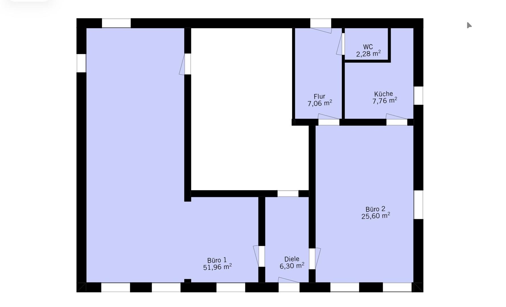 Grundriss Büro 1.)