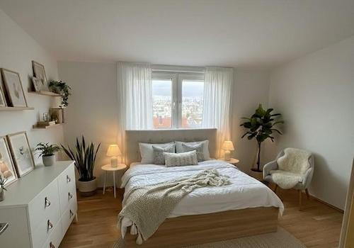 Schlafzimmer mit Einrichtungsb