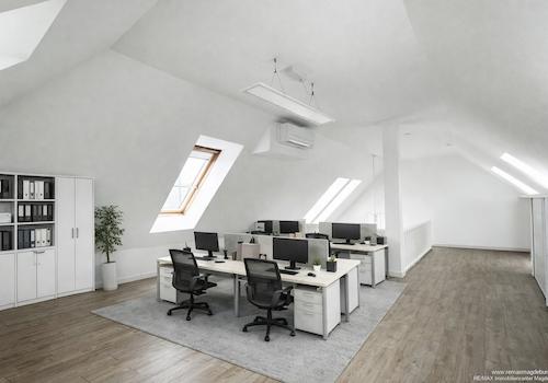 Büro durch KI möbliert 