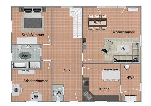 Grundriss Erdgeschoss (nicht maßstabsgetreu)