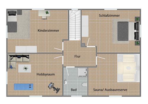 Grundriss Obergeschoss (nicht maßstabsgetreu)