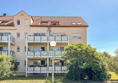 Blick auf die Balkonanlage