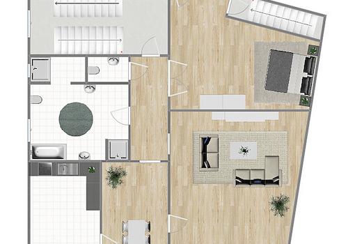 Stadtweg 6 Grundriss 1. Obergeschoss (nicht maßstabsgetreu)