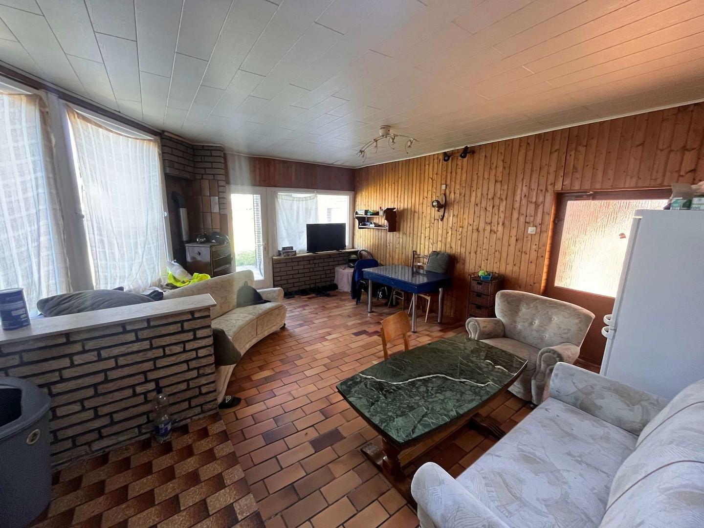 Überdachte Terrasse mi Kaminofen