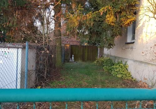 Trafo links der Einfahrt