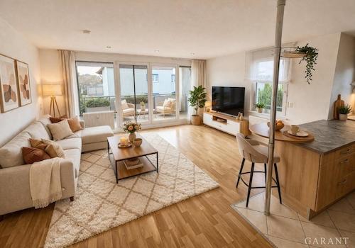 Wohnzimmer KI eingerichtet