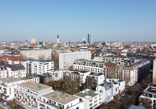 Stadthaus | Luftbild - Blick zur Innenstadt