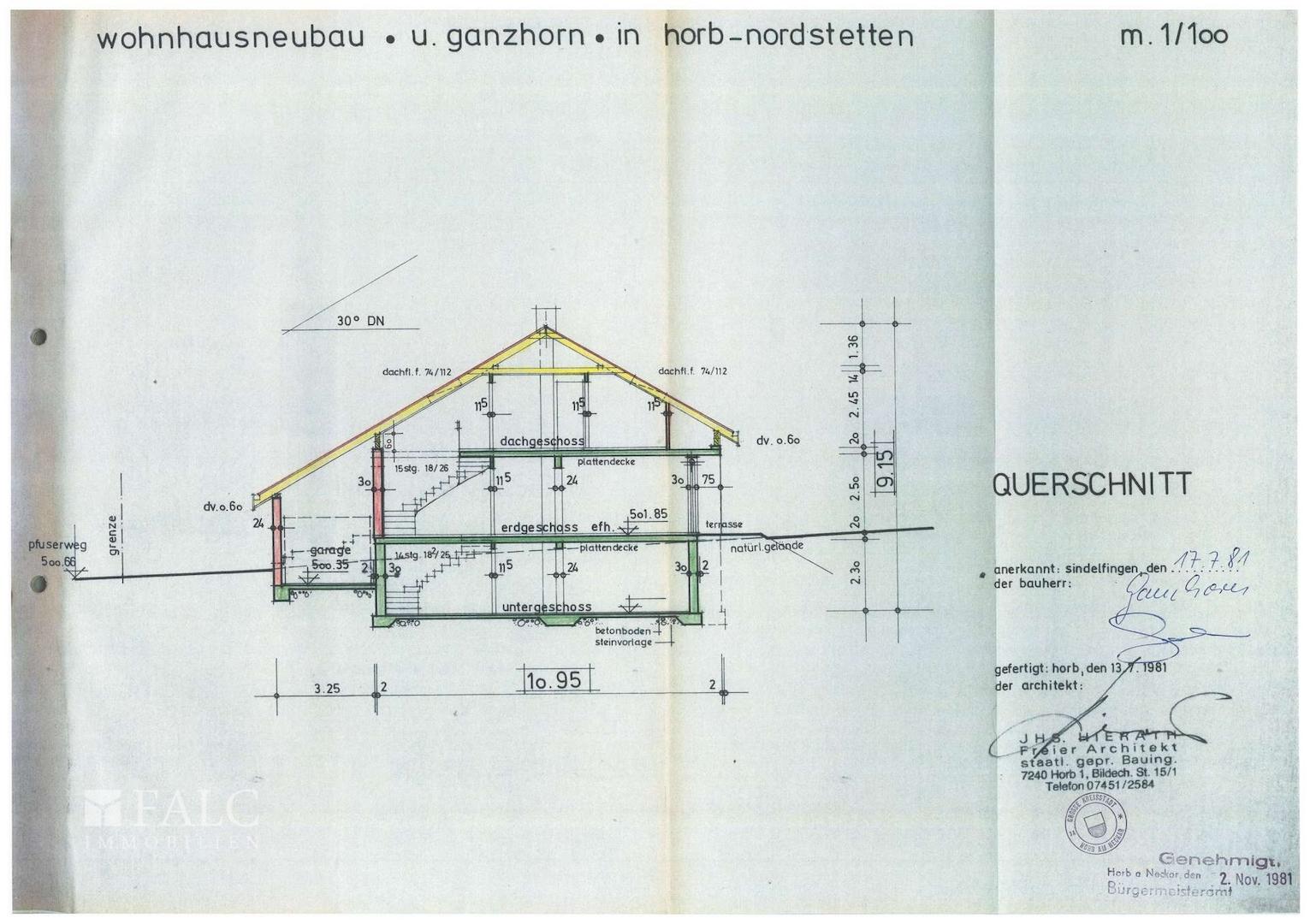 Querschnitt Baugesuich Pfuser Weg 2 