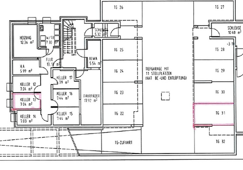 Grundriss Keller und TG