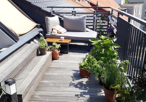 Dachterasse mit Bepflanzung