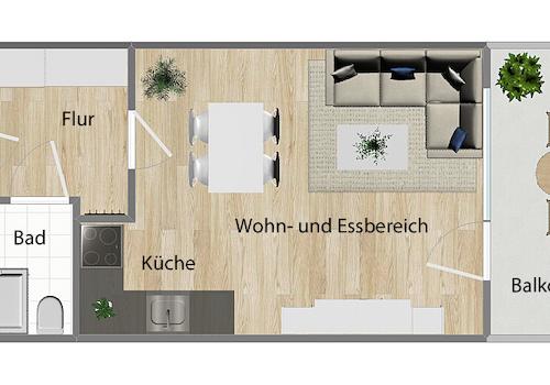 Grundriss (nicht maßstabsgetreu)