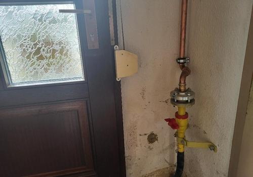 Eingangsbereich mit Gasanschlu