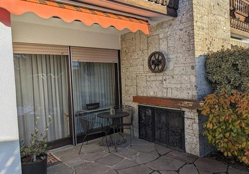 Terrace with open fireplace