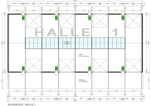 Grundriss Halle 1