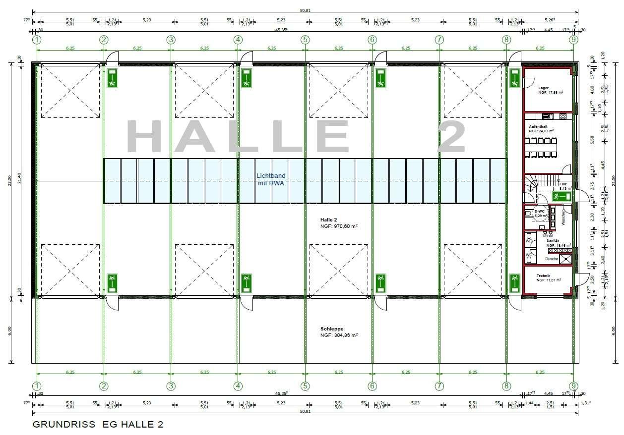 Grundriss Halle 2 EG