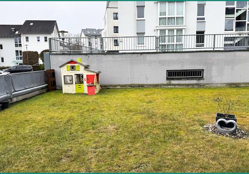 Ein Teil der Gartenfläche kann genutzt werden