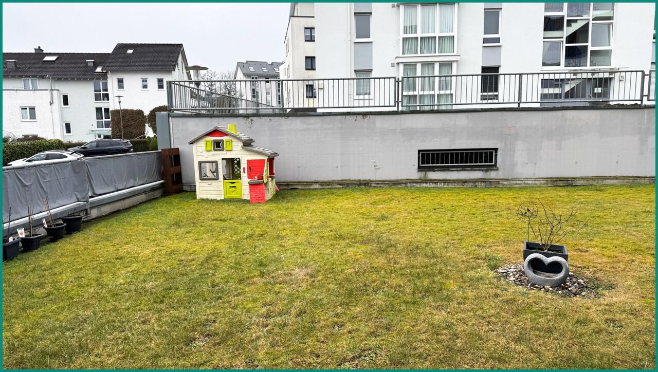 Ein Teil der Gartenfläche kann genutzt werden