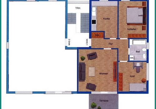 Erdgeschoss links mit Terrasse