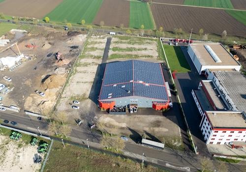 Grundstück mit Halle Blick Nord