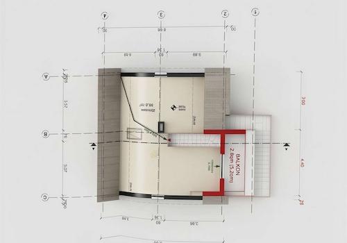 Grundriss Maisonette Wohnung OG - (KI generiert)
