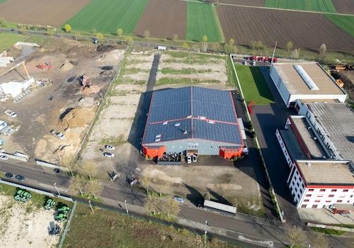 Grundstück mit Halle Blick Nord