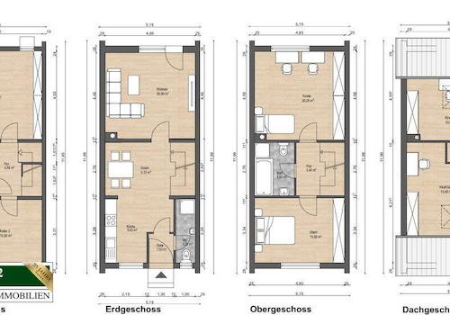 Grundrisse EG, OG, DG u. Vollkeller
