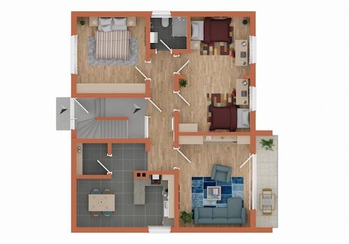 obere Etage ( vermietet)