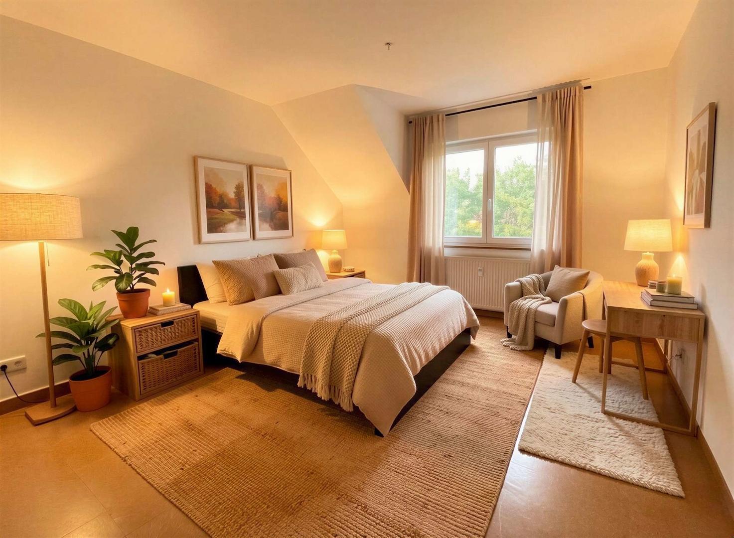 Möblierungsbeispiel Schlafzimmer