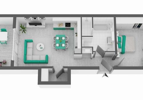 Grundriss - ca. 57 qm Wohnfläche