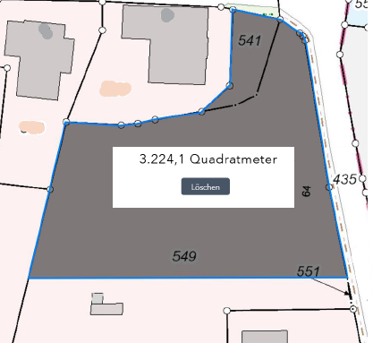 beispielhafte Grundstücksteilung