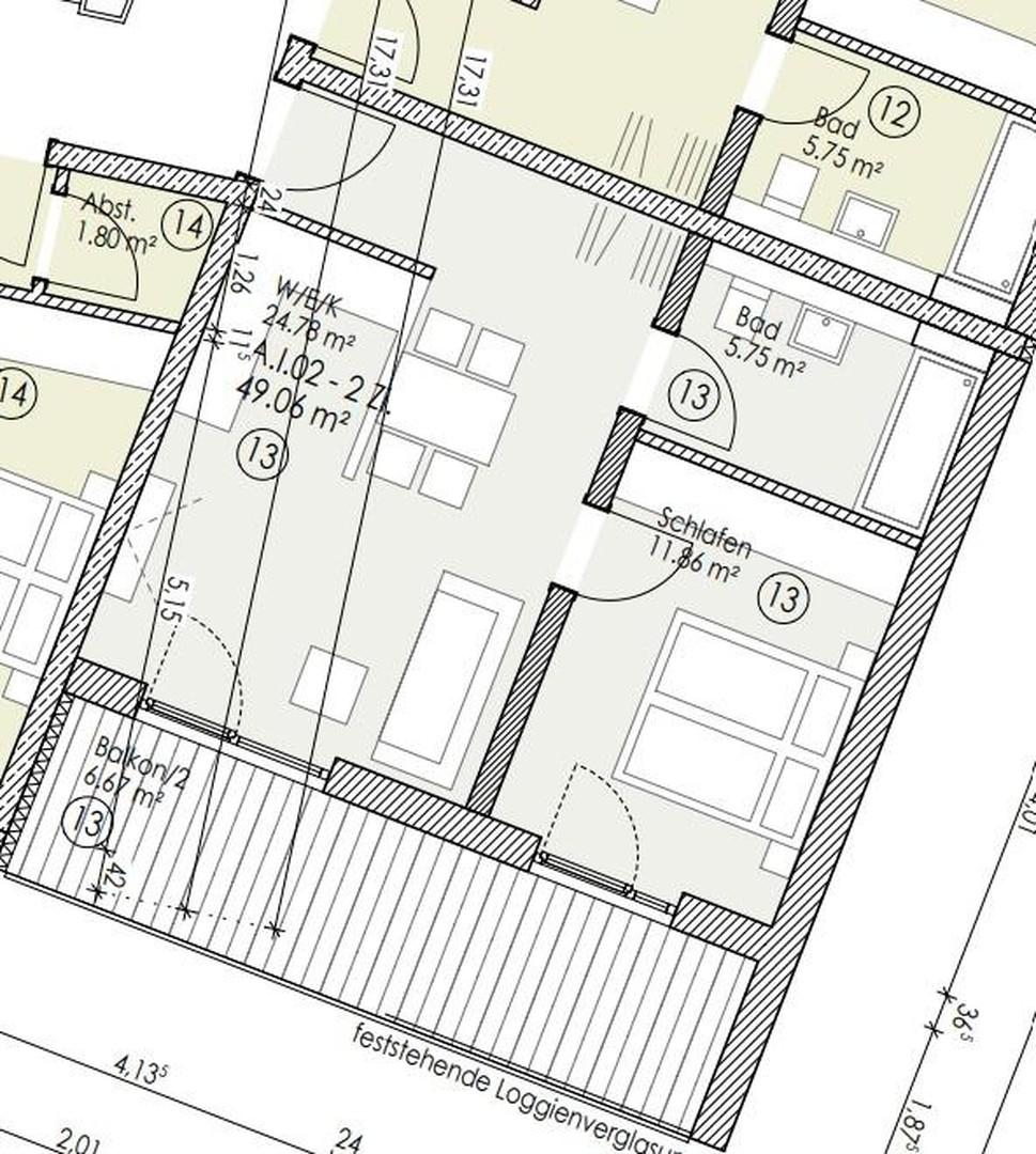 Grundriss Wohnung Nr. 13