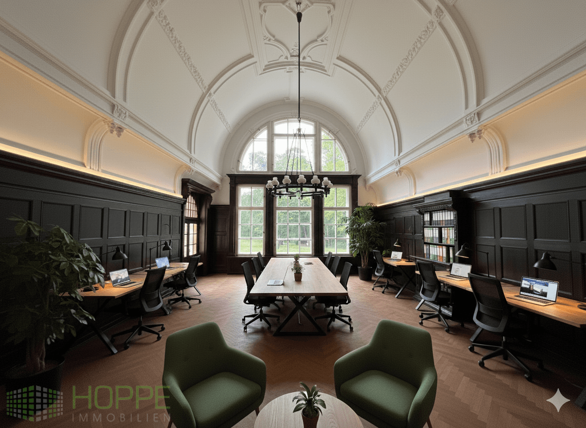 Coworking (Einrichtungsbeispiel KI generiert)