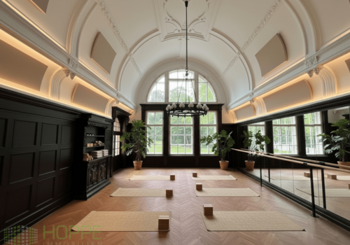 Yoga-, Tanzstudio (Einrichtungsbeispiel KI generiert)