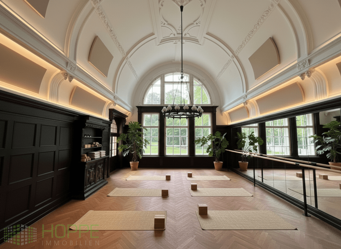 Yoga-, Tanzstudio (Einrichtungsbeispiel KI generiert)